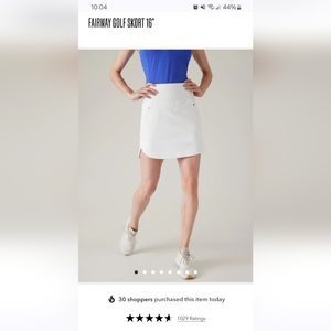 NWT Athleta Fairway Skort White